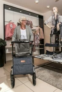 Elderly using a walker