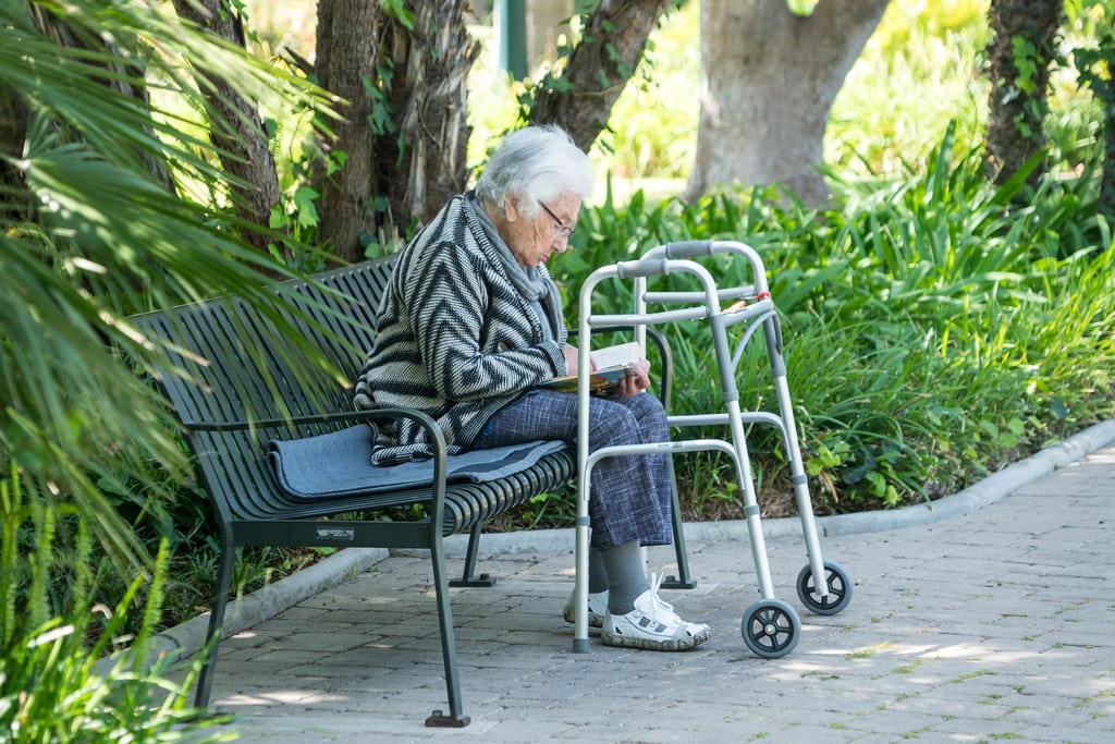 Old Woman with a Walker