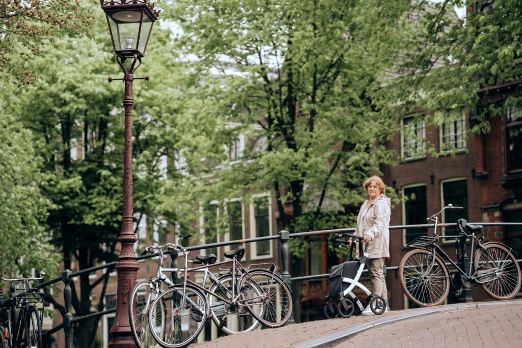 Woman with a rollator