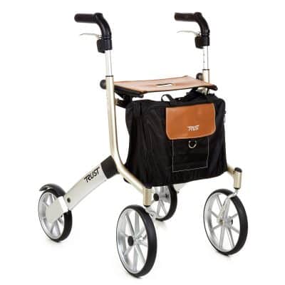 Trust Care Let's Go Out Outdoor Rollator / Walker +Bag and Backrest inc. - Image 3