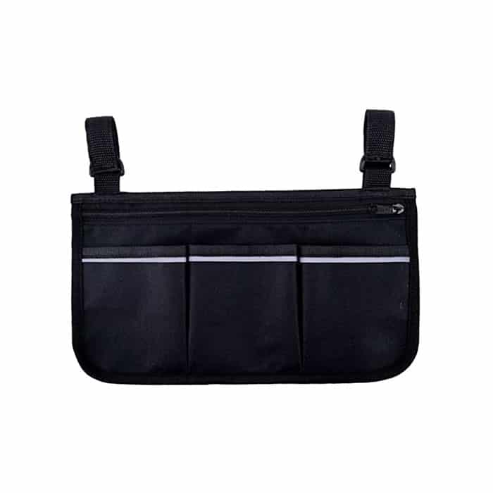 Wheelchair Side Multifunctional Armrest Organiser Bag - Black